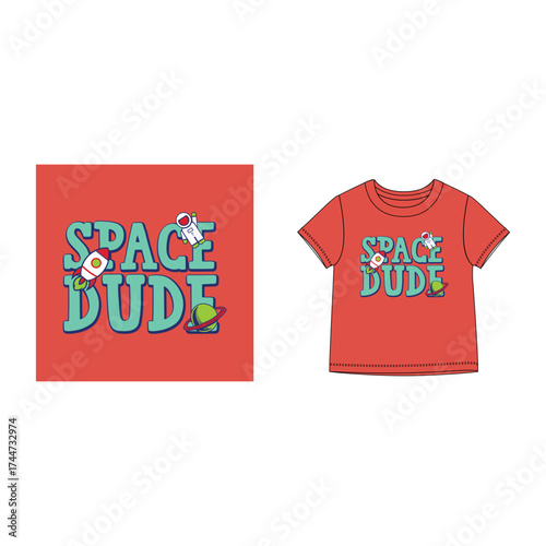 space dude t-shirt and apparel trendy kids boys design vector
