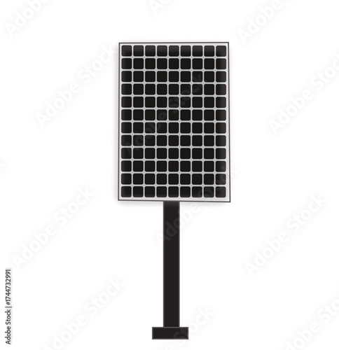 Solar Panel: A modern solar panel against a clean backdrop. The image focuses on renewable energy, sustainability, and eco-friendliness. 