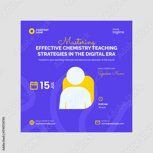 Eye-catching webinar ad vector, high contrast palette, optimized for reach and clicks online.

