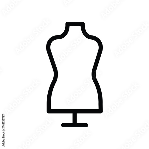 Tailor mannequin line icon, fashion design and dressmaking symbol, simple outline style on white background