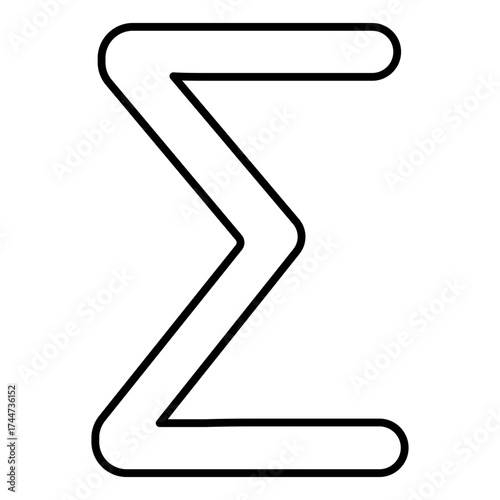 sigma symbol line icon