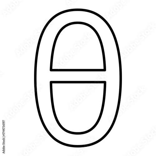 theta symbol line icon