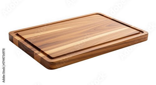 Wooden cutting board isolated on transparent background
