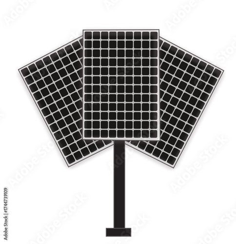 Solar Energy Power Plant: A group of solar panels capturing sunlight converting it to a power energy and showing a promise to protect of environment.