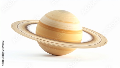 Isolated Satturn planetary 3d render