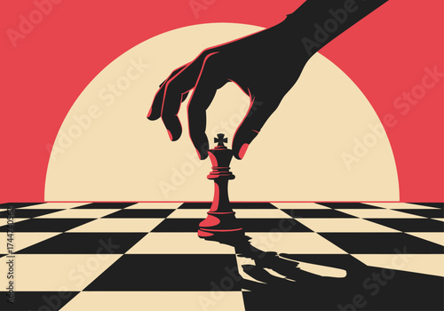 Strategic Move in Chess Game Illustration