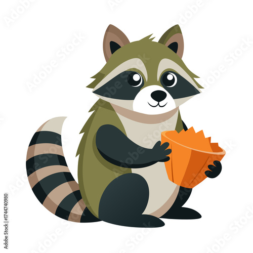 Raccoon Holding A Bottle