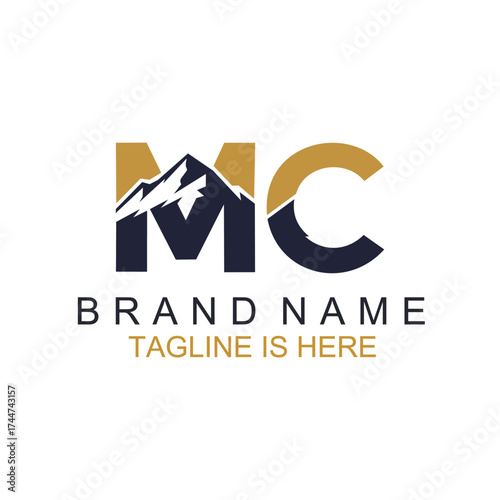 Initial M C Logo Design For Mining Company