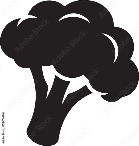 Broccoli Icon  Silhouette of Healthy Vegetable Food & Nutrition