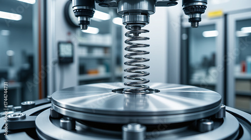 High-Precision Technical Equipment with Steel Spring in Modern Manufacturing Facility
