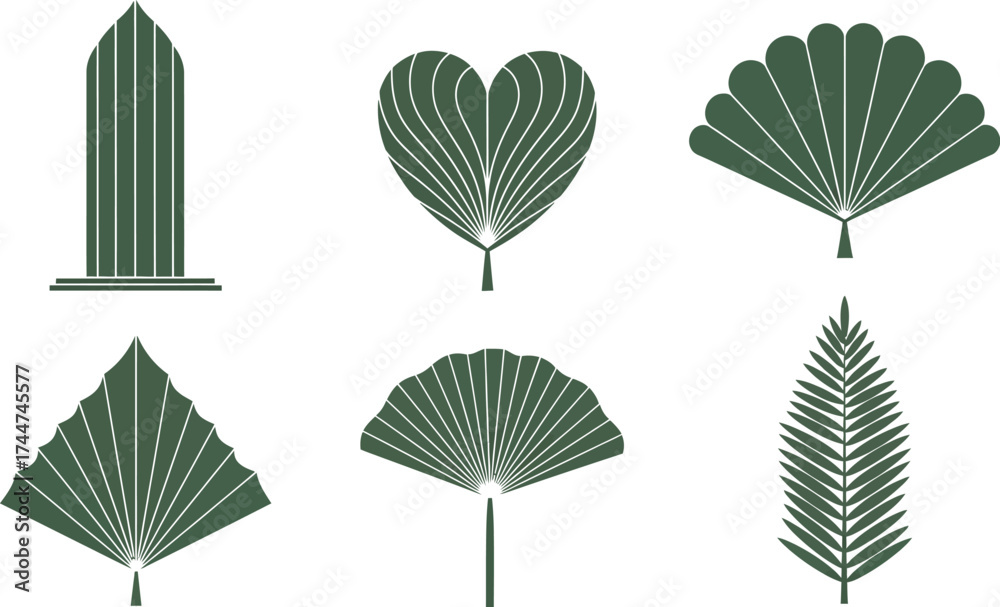 Obraz premium Vector leaves design elements botanical illustration set