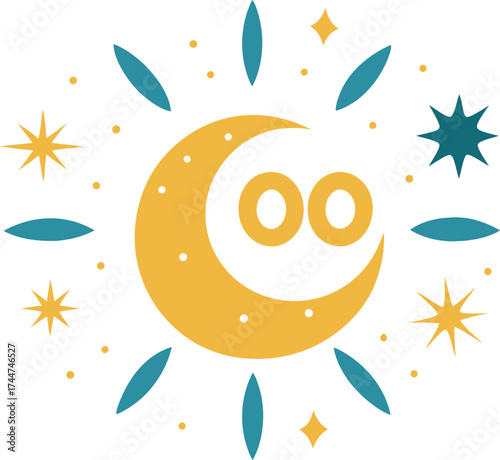 Celestial bundle 100 sun and moon vector designs scalable illustration for creative projects