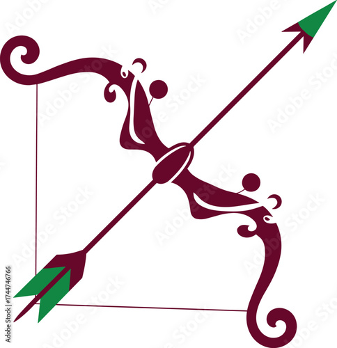 Ornate Bow and Arrow Symbol untitled illustration