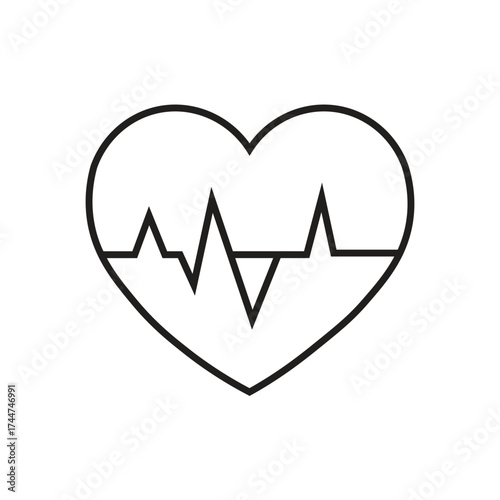 Medical Heart Line Art Vector