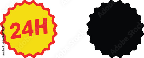 Twenty four hour service icon for business and retail use