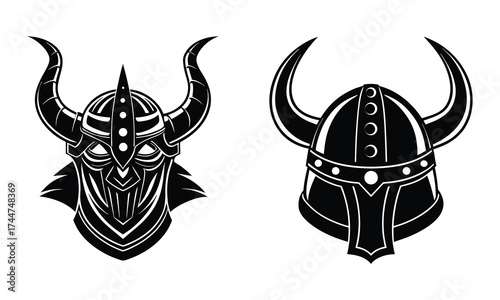 viking helmet and sword