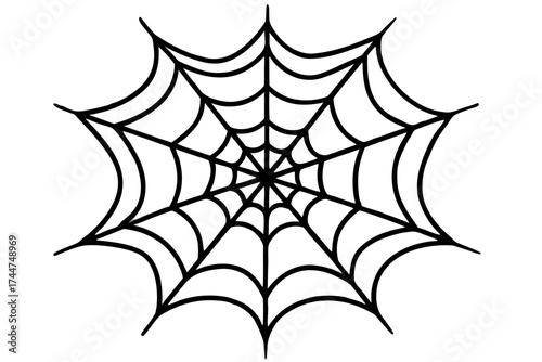 halloween spider web silhouette vector white background