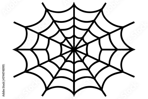 halloween spider web silhouette vector white background