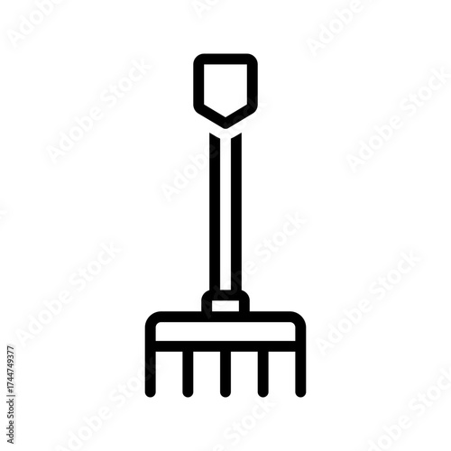 Vector black line icon for Pitchfork