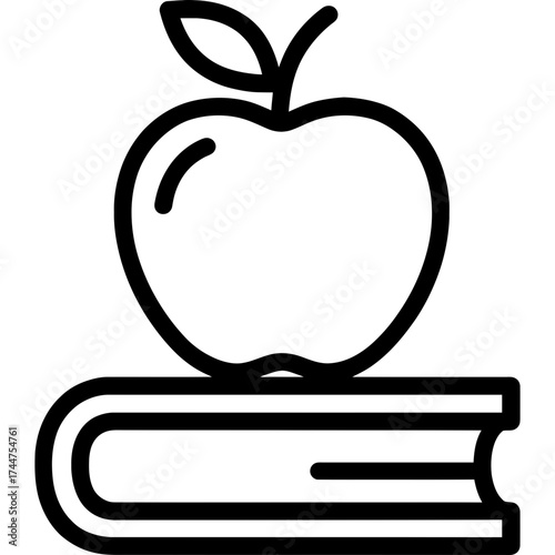 Apple outline icon vector
