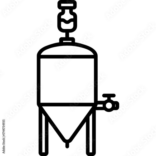 Fermentation tank outline icon vector