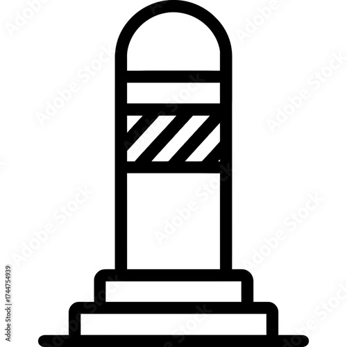 Bollard post barrier outline icon vector