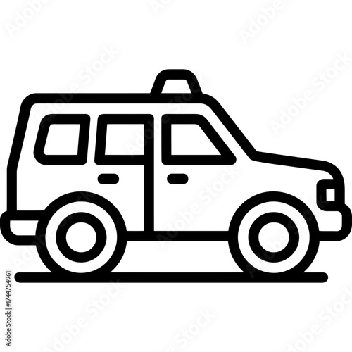 Minimalistic patrol suv icon design