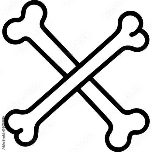 Human skeletal system outline icon vector