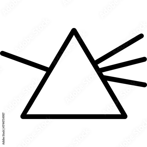 Prism light outline icon vector