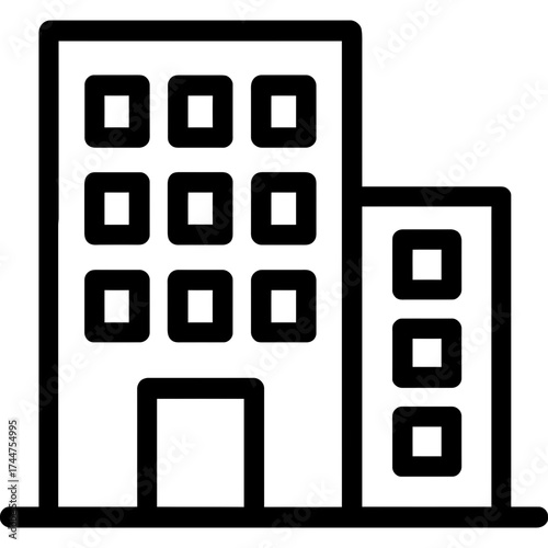 Office building outline icon vector