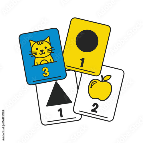Colorful learning flashcards for early childhood education