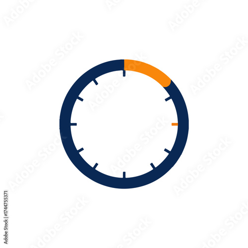Minimalist circular timer showing partial progress