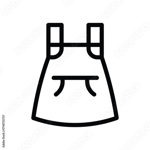 Apron line icon, kitchen or sewing apron symbol, simple outline style on white background