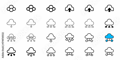 Explore innovative cloud network connections, representing seamless data transfer and modern technology, with scalable elements for adaptable designs, a visually engaging asset