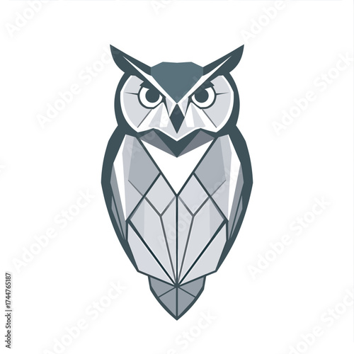 Cute owl with heart on white background cartoon vector illustration