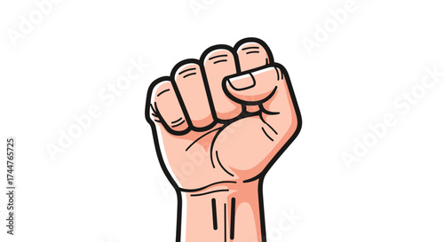 A closed fist raised in solidarity power and determination a symbol of unity and strength.
