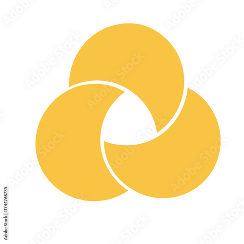 Venn diagram three overlapping circles chart. Business presentation venn vector chart. Spiral infographic. Vector image. business strategy, theory basic operation, infographic chart, logic analysis.

