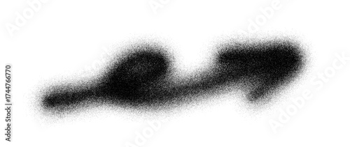 Stipple art arrow vector with spray texture and grain shading. Abstract graffiti style arrow in black and white with smooth gradient dots. Stipple art arrow element for street art, poster and design