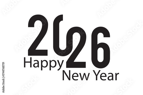2026 logo concept for calendar, poster, flyer, banner. Modern design for calendar, invitations, greeting cards. Set of new year logo text design. stock illustration in eps 10.