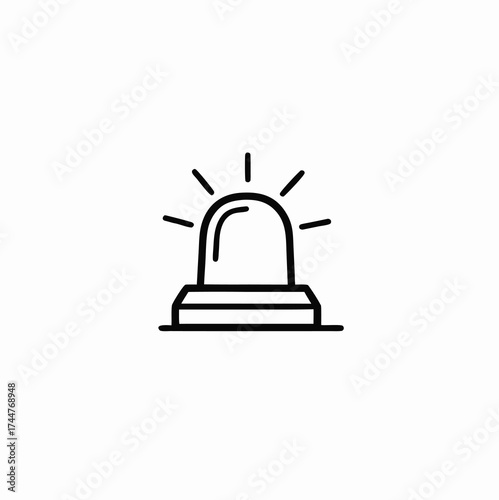 SOS siren alarm line icon vector illustration. Emergency alarm sign. SOS emergency alert. Emergency siren light Icon. Emergency siren icon style warning icon symbol.

