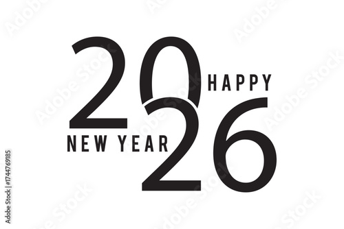 2026 logo concept for calendar, poster, flyer, banner. Modern design for calendar, invitations, greeting cards. Set of new year logo text design. stock illustration in eps 10.