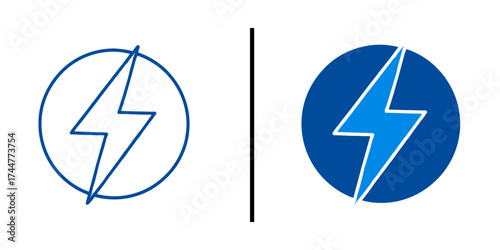Power Symbol Evolution: A clean and impactful illustration showcasing the evolution of a power symbol, from its outline to a filled design. This versatile graphic suits a wide range of contexts.