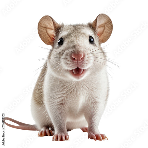 Adorable rat smiling, showcasing it's teeth