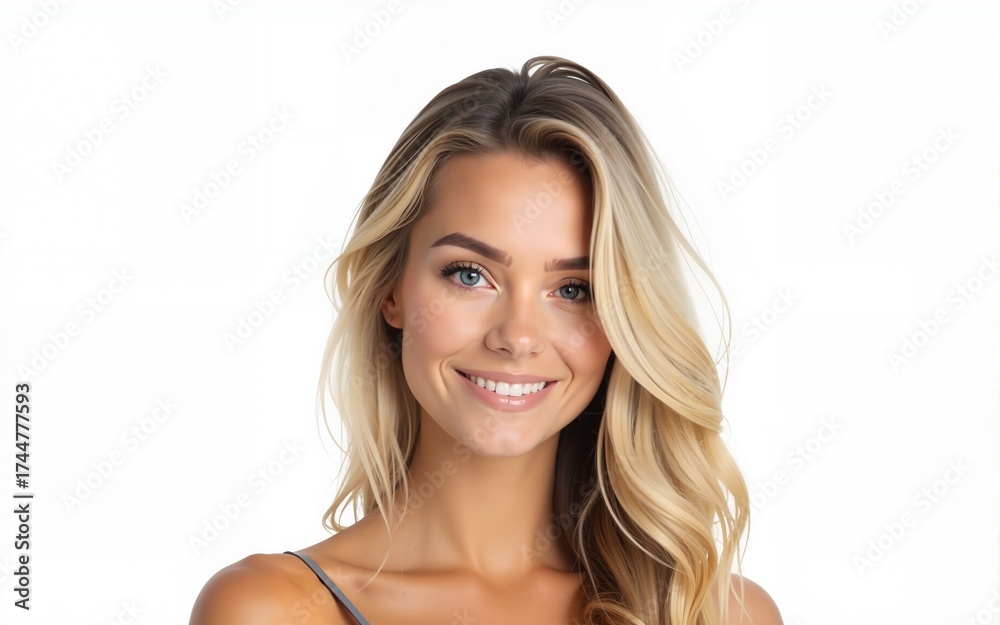 Fototapeta premium blonde and brunette girl. Isolated on white. High quality