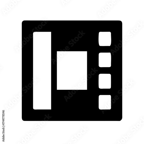 Black and white icon of an atm machine