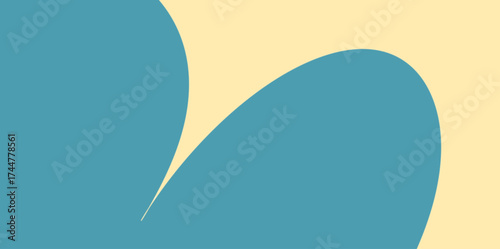 Close-up Rounded Abstract Shapes Intersection. Cropped vector view of two large. Usage Purpose: Album art cover or abstract geometric poster.