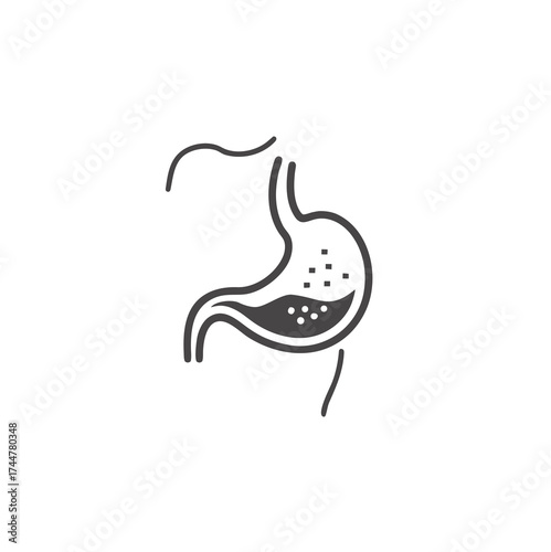 Stomach icon. Human internal organ. Simple flat icon vector. Human digestive organ.


