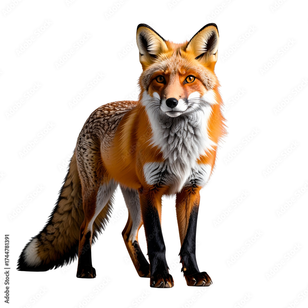 Obraz premium fox isolated on transparent background, cut out