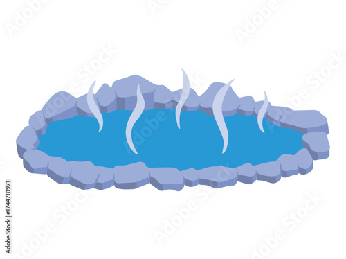 Hot Water Bath Clip Art Illustration
