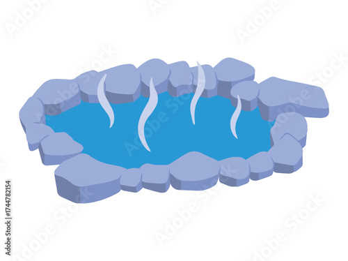 Hot Pool Relaxation Concept Illustration
